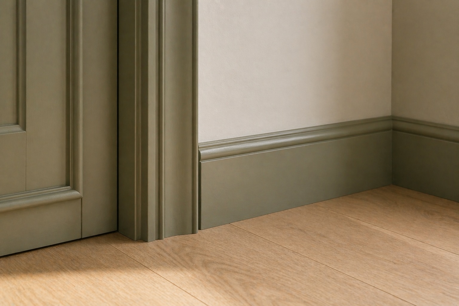 Detaljbild på finisharbete och noggranna övergångar i ett hem